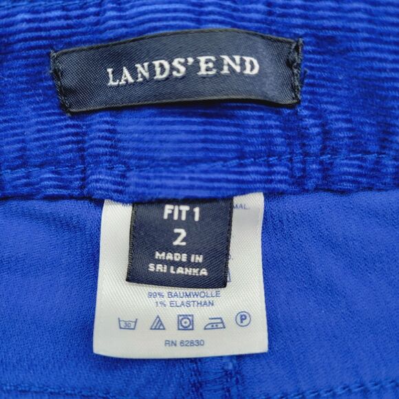 Lands' End Corduroy Jeans (Fit 1) Straight Fit Cobalt Blue Cords - Size 2 - Picture 5 of 7